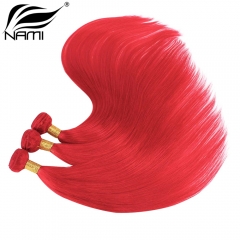 NAMI HAIR Red Color Brazilian Straight Human Hair Extensions 4 Bundles